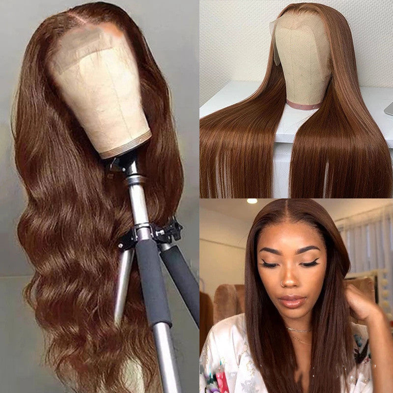 Auburn Color 13x4 Human Hair Lace Front Wig