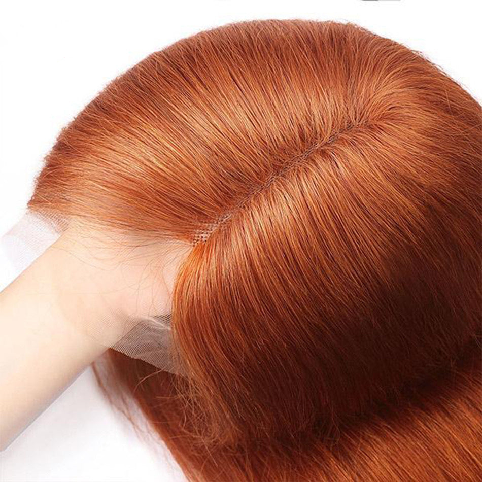 Cinnamon Color Lace Front Wig Human Hair Wig